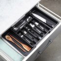 Wkład na sztućce do szuflady szuflad organizer rozsuwany czarny 33-56.5x37.5cm VILDE 229130 Wkład na sztućce do szuflady szuflad organizer rozsuwany czarny 33-56.5x37.5cm VILDE 229130