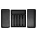 Wkład na sztućce do szuflady szuflad organizer rozsuwany czarny 33-56.5x37.5cm VILDE 229130 Wkład na sztućce do szuflady szuflad organizer rozsuwany czarny 33-56.5x37.5cm VILDE 229130