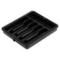 Wkład na sztućce do szuflady szuflad organizer rozsuwany czarny 33-56.5x37.5cm VILDE 229130 Wkład na sztućce do szuflady szuflad organizer rozsuwany czarny 33-56.5x37.5cm VILDE 229130