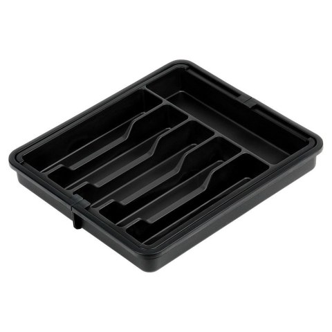 Wkład na sztućce do szuflady szuflad organizer rozsuwany czarny 33-56.5x37.5cm VILDE 229130 Wkład na sztućce do szuflady szuflad organizer rozsuwany czarny 33-56.5x37.5cm VILDE 229130