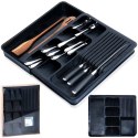 Wkład na sztućce do szuflady szuflad organizer rozsuwany czarny 40x31cm VILDE 229145 Wkład na sztućce do szuflady szuflad organizer rozsuwany czarny 40x31cm VILDE 229145