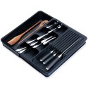 Wkład na sztućce do szuflady szuflad organizer rozsuwany czarny 40x31cm VILDE 229145 Wkład na sztućce do szuflady szuflad organizer rozsuwany czarny 40x31cm VILDE 229145