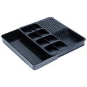 Wkład na sztućce do szuflady szuflad organizer rozsuwany czarny 40x31cm VILDE 229145 Wkład na sztućce do szuflady szuflad organizer rozsuwany czarny 40x31cm VILDE 229145