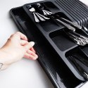 Wkład na sztućce do szuflady szuflad organizer rozsuwany czarny 40x31cm VILDE 229145 Wkład na sztućce do szuflady szuflad organizer rozsuwany czarny 40x31cm VILDE 229145