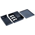 Wkład na sztućce do szuflady szuflad organizer rozsuwany czarny 40x31cm VILDE 229145 Wkład na sztućce do szuflady szuflad organizer rozsuwany czarny 40x31cm VILDE 229145