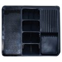 Wkład na sztućce do szuflady szuflad organizer rozsuwany czarny 40x31cm VILDE 229145 Wkład na sztućce do szuflady szuflad organizer rozsuwany czarny 40x31cm VILDE 229145