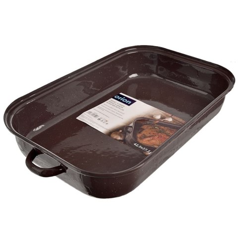 Brytfanna gęsiarka do piekarnika emaliowana z pokrywką prostokątna BROWN 14L 46x27.5cm ORION 127023 Brytfanna gęsiarka do piekarnika emaliowana z pokrywką prostokątna BROWN 14L 46x27.5cm ORION 127023