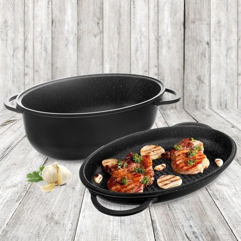 Brytfanna gęsiarka z pokrywką do piekarnika granitowa 2w1 GRANDE 10L 43x28cm ORION 127029 Brytfanna gęsiarka z pokrywką do piekarnika granitowa 2w1 GRANDE 10L 43x28cm ORION 127029
