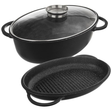 Brytfanna gęsiarka z pokrywką do piekarnika granitowa 3w1 GRANDE 10L 43x28cm ORION 127027 Brytfanna gęsiarka z pokrywką do piekarnika granitowa 3w1 GRANDE 10L 43x28cm ORION 127027