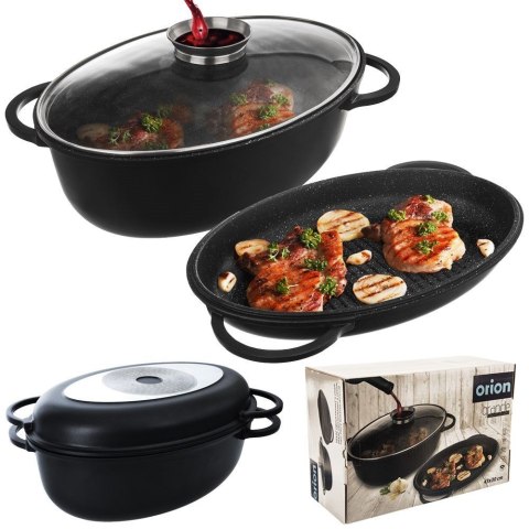 Brytfanna gęsiarka z pokrywką do piekarnika granitowa 3w1 GRANDE 10L 43x28cm ORION 127027 Brytfanna gęsiarka z pokrywką do piekarnika granitowa 3w1 GRANDE 10L 43x28cm ORION 127027