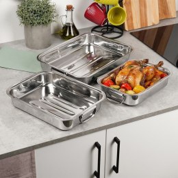 Brytfanna stalowa prostokątna brytfanka 3 sztuki EXCELLENT HOUSEWARE 123718