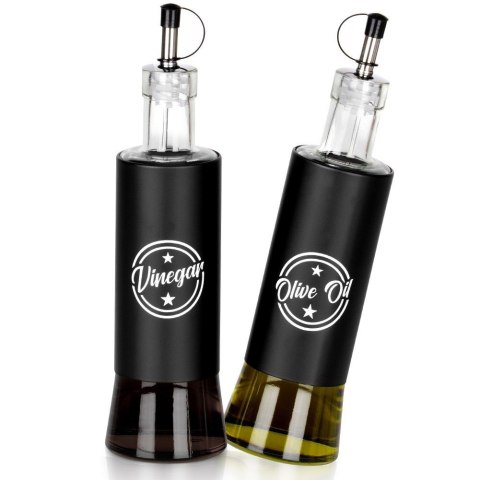 Butelki na oliwę i ocet do oliwy octu szklane czarne 300ml 2 szt VILDE 229128 Butelki na oliwę i ocet do oliwy octu szklane czarne 300ml 2 szt VILDE 229128