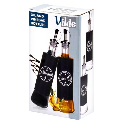Butelki na oliwę i ocet do oliwy octu szklane czarne 300ml 2 szt VILDE 229128 Butelki na oliwę i ocet do oliwy octu szklane czarne 300ml 2 szt VILDE 229128