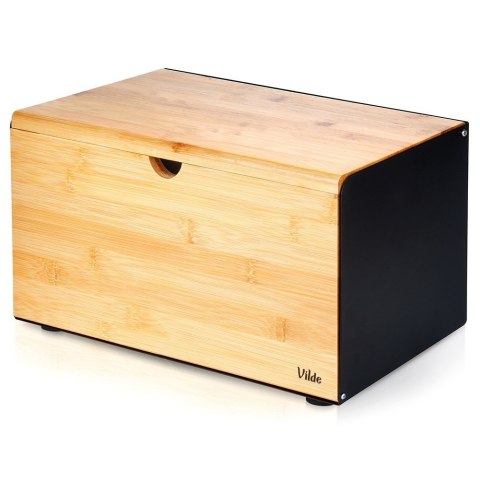 Chlebak drewniany metalowy czarny podwójna pokrywa 35.5x22x20.5cm VILDE 259620 Chlebak drewniany metalowy czarny podwójna pokrywa 35.5x22x20.5cm VILDE 259620