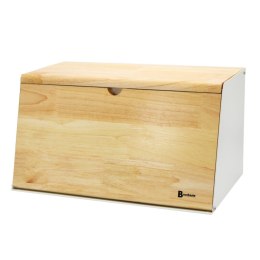 Chlebak dwustronny bambusowy stal pojemnik na chleb skośny biały BRUNBESTE BB-4259