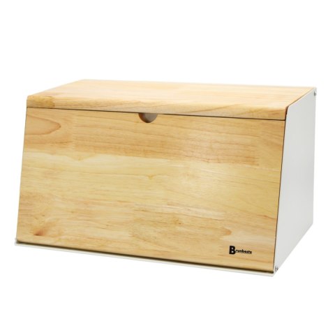 Chlebak dwustronny bambusowy stal pojemnik na chleb skośny biały BRUNBESTE BB-4259