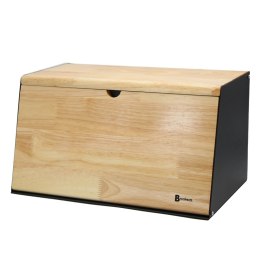 Chlebak dwustronny bambusowy stal pojemnik na chleb skośny czarny BRUNBESTE BB-4258