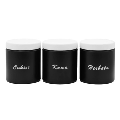 Chlebak metalowy mały + 3 pojemniki na kawę herbatę cukier przyprawy BRUNBESTE BB-2669
