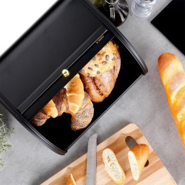 Chlebak metalowy pojemnik na chleb pieczywo czarny 30x26.5x17cm VILDE 259621