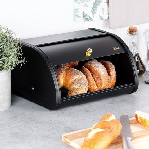 Chlebak metalowy pojemnik na chleb pieczywo czarny 30x26.5x17cm VILDE 259621 Chlebak metalowy pojemnik na chleb pieczywo czarny 30x26.5x17cm VILDE 259621