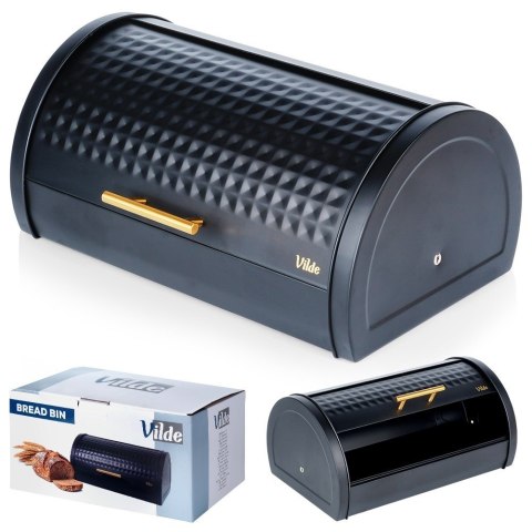 Chlebak metalowy pojemnik na chleb pieczywo czarny 38x28.5x18cm VILDE 259614 Chlebak metalowy pojemnik na chleb pieczywo czarny 38x28.5x18cm VILDE 259614