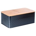Chlebak metalowy pojemnik na chleb pieczywo z deską drewnianą czarny 33.5x18.5x12.5cm VILDE 259623 Chlebak metalowy pojemnik na chleb pieczywo z deską drewnianą czarny 33.5x18.5x12.5cm VILDE 259623
