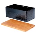 Chlebak metalowy pojemnik na chleb pieczywo z deską drewnianą czarny 33.5x18.5x12.5cm VILDE 259623 Chlebak metalowy pojemnik na chleb pieczywo z deską drewnianą czarny 33.5x18.5x12.5cm VILDE 259623
