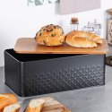 Chlebak metalowy pojemnik na chleb pieczywo z deską drewnianą czarny 33.5x18.5x12.5cm VILDE 259623 Chlebak metalowy pojemnik na chleb pieczywo z deską drewnianą czarny 33.5x18.5x12.5cm VILDE 259623