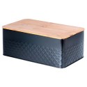 Chlebak metalowy pojemnik na chleb pieczywo z deską drewnianą czarny 33.5x18.5x12.5cm VILDE 259623 Chlebak metalowy pojemnik na chleb pieczywo z deską drewnianą czarny 33.5x18.5x12.5cm VILDE 259623