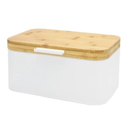 Chlebak stalowy mały pojemnik na pieczywo chleb 30x18x14cm biały BRUNBESTE BB-4260