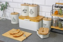 Chlebak stalowy mały pojemnik na pieczywo chleb 30x18x14cm biały BRUNBESTE BB-4260