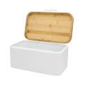 Chlebak stalowy mały pojemnik na pieczywo chleb 30x18x14cm biały BRUNBESTE BB-4260