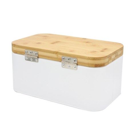 Chlebak stalowy mały pojemnik na pieczywo chleb 30x18x14cm biały BRUNBESTE BB-4260