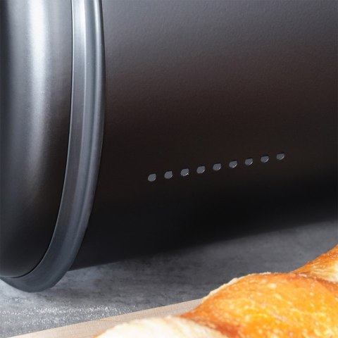 Chlebak stalowy pojemnik na pieczywo chleb bułki czarny 43x27.5x18.5cm VILDE 259616 Chlebak stalowy pojemnik na pieczywo chleb bułki czarny 43x27.5x18.5cm VILDE 259616