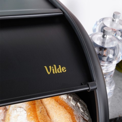 Chlebak stalowy pojemnik na pieczywo chleb bułki czarny 43x27.5x18.5cm VILDE 259616 Chlebak stalowy pojemnik na pieczywo chleb bułki czarny 43x27.5x18.5cm VILDE 259616