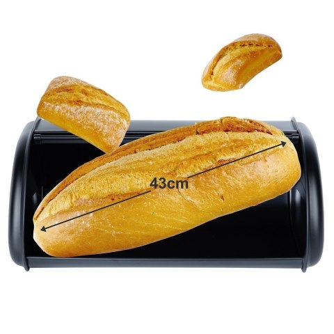 Chlebak stalowy pojemnik na pieczywo chleb bułki czarny 43x27.5x18.5cm VILDE 259616 Chlebak stalowy pojemnik na pieczywo chleb bułki czarny 43x27.5x18.5cm VILDE 259616