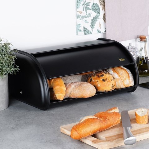 Chlebak stalowy pojemnik na pieczywo chleb bułki czarny 43x27.5x18.5cm VILDE 259616 Chlebak stalowy pojemnik na pieczywo chleb bułki czarny 43x27.5x18.5cm VILDE 259616