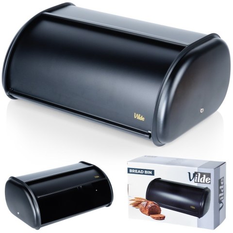 Chlebak stalowy pojemnik na pieczywo chleb bułki czarny 43x27.5x18.5cm VILDE 259616 Chlebak stalowy pojemnik na pieczywo chleb bułki czarny 43x27.5x18.5cm VILDE 259616