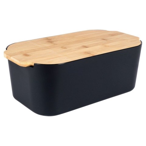 Chlebak z deską do krojenia bambusową czarny 33x18.5x12cm VILDE 259301 Chlebak z deską do krojenia bambusową czarny 33x18.5x12cm VILDE 259301