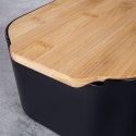 Chlebak z deską do krojenia bambusową czarny 33x18.5x12cm VILDE 259301 Chlebak z deską do krojenia bambusową czarny 33x18.5x12cm VILDE 259301