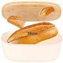 Chlebak z deską do krojenia bambusową kremowy 39x23.5x15.5cm VILDE 259178 Chlebak z deską do krojenia bambusową kremowy 39x23.5x15.5cm VILDE 259178