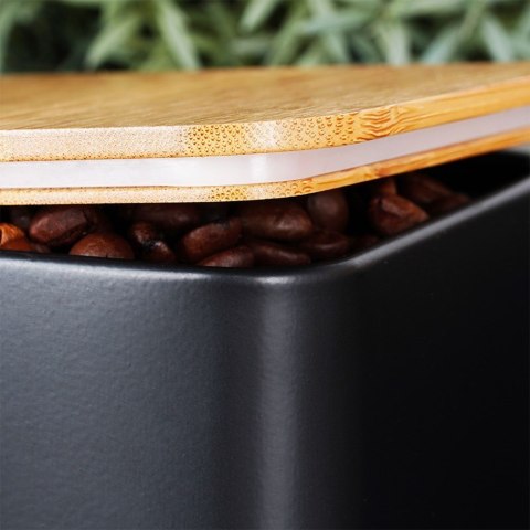 Chlebak z pojemnikami na herbatę kawę cukier metalowy czarny 4-ele VILDE 259627 Chlebak z pojemnikami na herbatę kawę cukier metalowy czarny 4-ele VILDE 259627