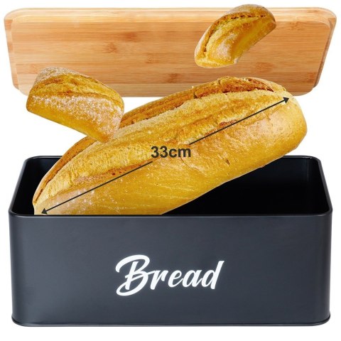 Chlebak z pojemnikami na herbatę kawę cukier metalowy czarny 4-ele VILDE 259627 Chlebak z pojemnikami na herbatę kawę cukier metalowy czarny 4-ele VILDE 259627