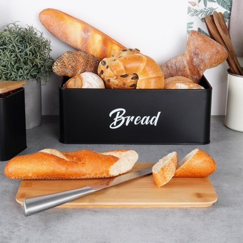 Chlebak z pojemnikami na herbatę kawę cukier metalowy czarny 4-ele VILDE 259627 Chlebak z pojemnikami na herbatę kawę cukier metalowy czarny 4-ele VILDE 259627