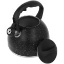 Czajnik na gaz stalowy z gwizdkiem indukcja 2.7L czarny matowy marmurek BRUNBESTE BB-2443