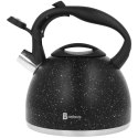 Czajnik na gaz stalowy z gwizdkiem indukcja 2.7L czarny matowy marmurek BRUNBESTE BB-2443