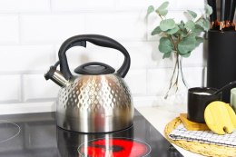 Czajnik na gaz stalowy z gwizdkiem indukcja 2.7L srebrny diament BRUNBESTE BB-2467
