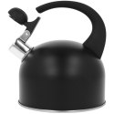 Czajnik stalowy z gwizdkiem na gaz indukcja mały 1.5L czarny BRUNBESTE BB-2438
