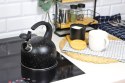 Czajnik stalowy z gwizdkiem na gaz indukcja mały 1.5L czarny marmurek BRUNBESTE BB-2439