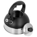 Czajnik stalowy z gwizdkiem na gaz indukcję 2.5L czarny matowy BRUNBESTE BB-2475